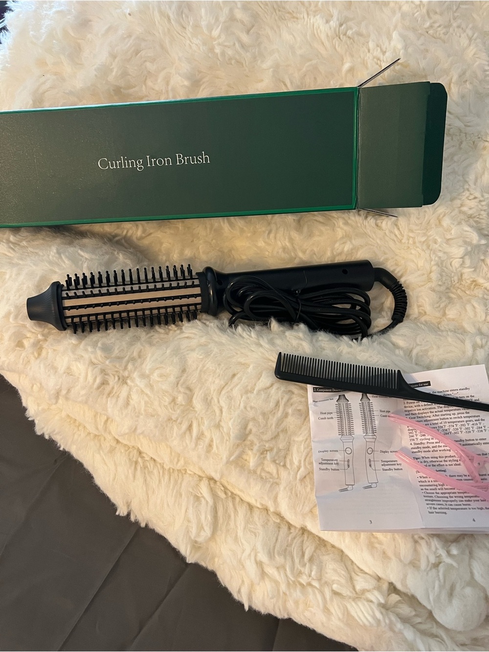 Thermal Ionic Curling Iron Brush - Black Heat Styler